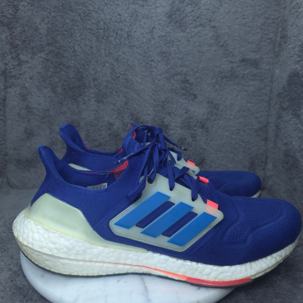adidas Ultraboost 21 Shoes Mens 11 Blue Solar Red GX3061 Running Sneakers
